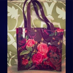 Ted Baker Burgundy & Flower Vinyl Shopper Tote
